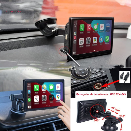 Ecrã multimédia portátil para carro – detalhe 2