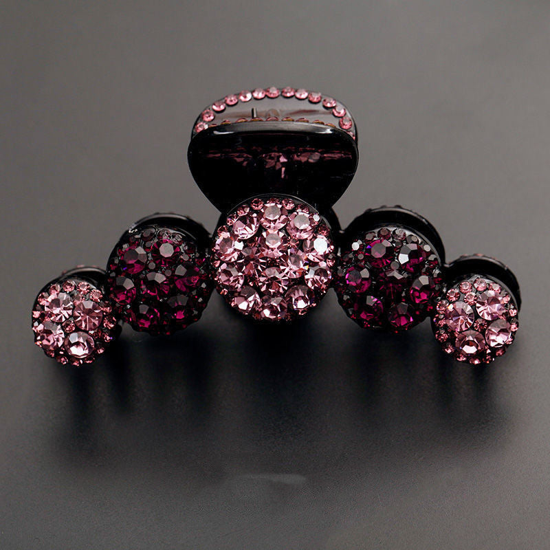 Mola de cabelo com strass rosa