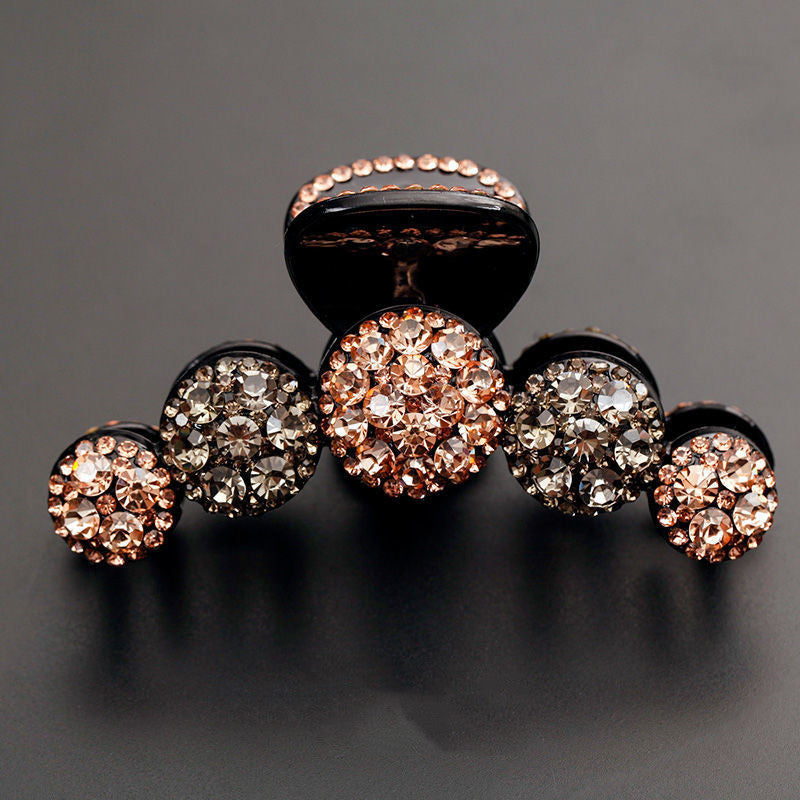 Mola de cabelo com strass champanhe
