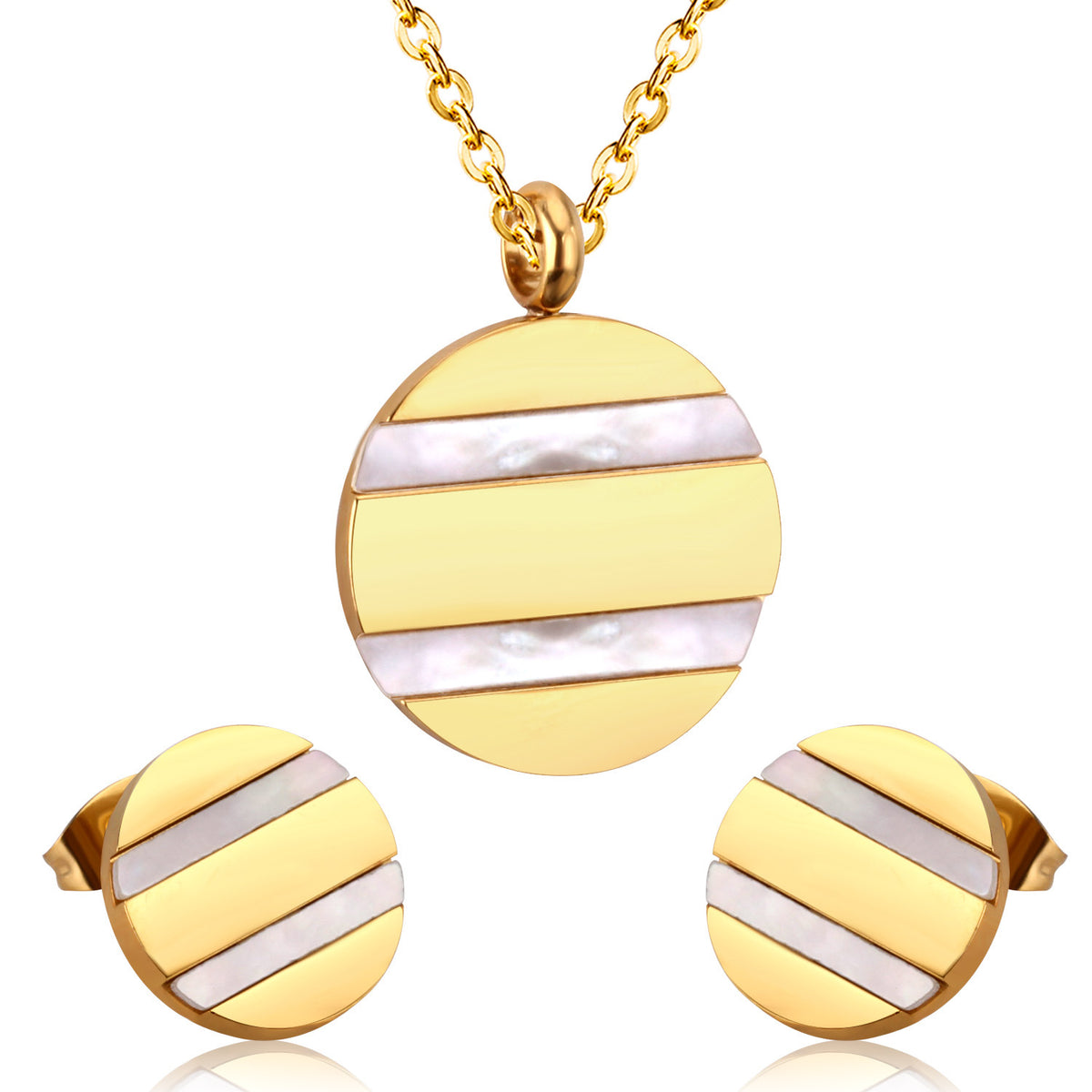 Colar dourado com madrepérola